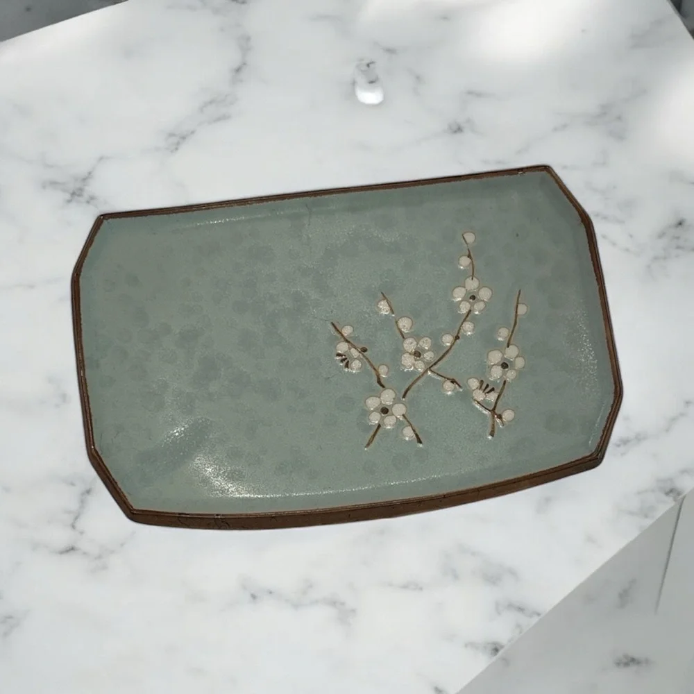 Elegant Rectangular Tray with Floral Design- JapanKafuh Spring‎ Cherry Blossom